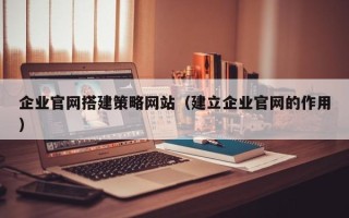 天津企业官网搭建策略网站（建立企业官网的作用）